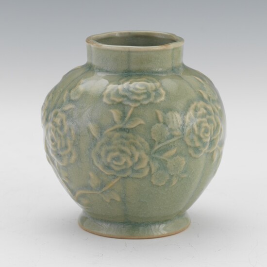 Chinese Longquan Celadon Melon Vase