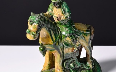 Chinese Ming Dynasty-Style EQUESTRIAN WARRIOR Roof Tile