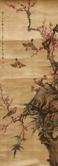 Chinese Painting Depicting Flowers and Birds