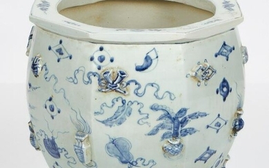 Chinese Porcelain Relief Decorated Planter