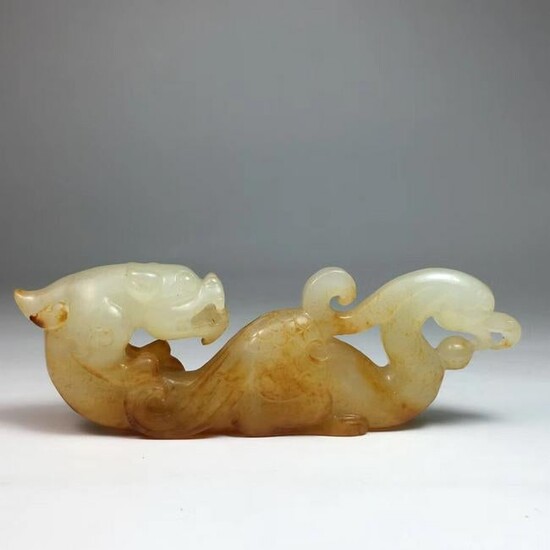Chinese Qing Dynasty Dragon and phoenix Jade