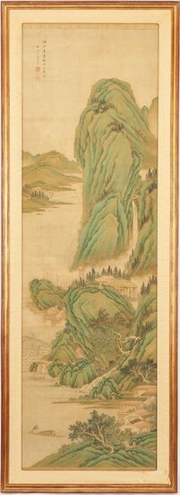Chinese Watercolor Landscape, Style of Ming Dynasty