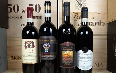 Ciacci Piccolomini d'Aragona,Mastrojanni,Eredi Fuligni,Castello Banfi - Brunello di Montalcino - 4 Bottles (0.75L)