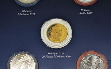 Cinq pièces 10 Euros Argent : 2002, deux... - Lot 0 - Euvrard & Fabre