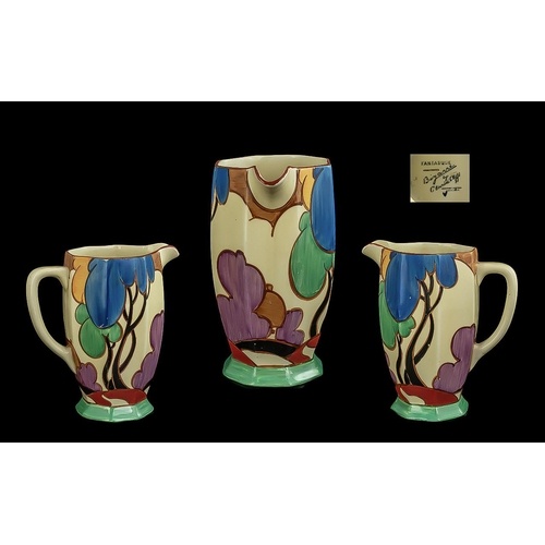 Clarice Cliff 1930's Hand Painted Athens Jug ' Blue Autumn '...