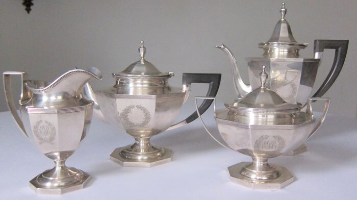 Coffee and tea service (4) - .925 silver - Durgin - U.S. - Early 20th century