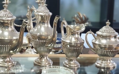 Coffee and tea service - .833 silver - Portugal - mid 20th century