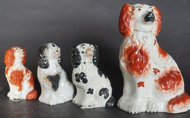 Collection Antique Staffordshire Pottery Spaniels