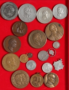 Collection of medals in bronze, tin, aluminium and silver, inkl. Christian VII, birth of the princess, 1793, G 529, in total 20 pcs
