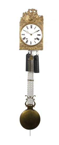 (-), Comtoise clock with brass fittings, France 19th...