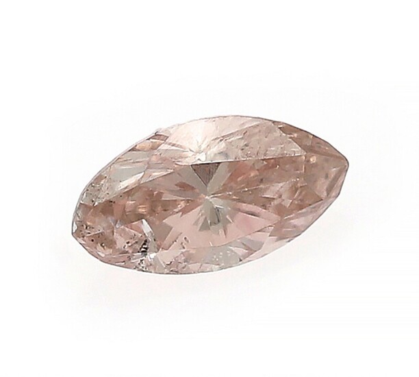 NOT SOLD. An unmounted marquise-cut diamond weighing 0.21 ct. Colour Natural Fancy Yellowish Pink. Clarity...
