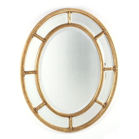 Contemporary Adam Style Oval Mirror