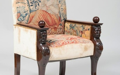 Continental Neoclassical Style Carved Mahogany and