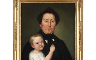 Continental School (19th century), Portrait of a Father & Child