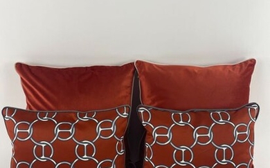 Cuscini realizzati con tessuto Hermès “Fil d’argent Terracotta” - Cushion (4) - Modern