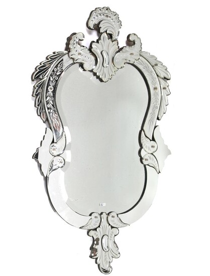 (-), Cut Venetian mirror with rocaille crest, 109x62.5...