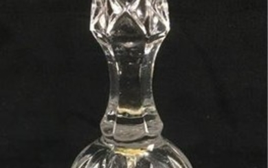Cut and Etched Clear Crystal Glass Bell