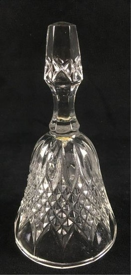 Cut and Etched Clear Crystal Glass Bell