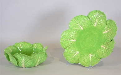 DODIE THAYER LETTUCE WARE CERAMIC BOWLS AND UNDER PLATE