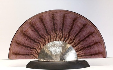 Daniel Read Art Glass and Gorham Sterling Silver Sculptural Jabez Gorham Award