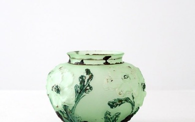 Depression Glass Hand-Painted Vase