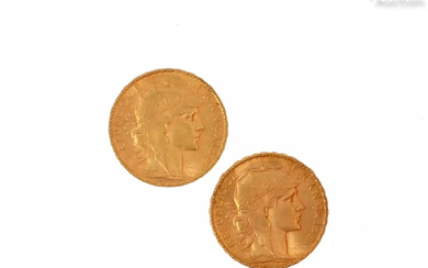 Deux pièces or 20 Francs