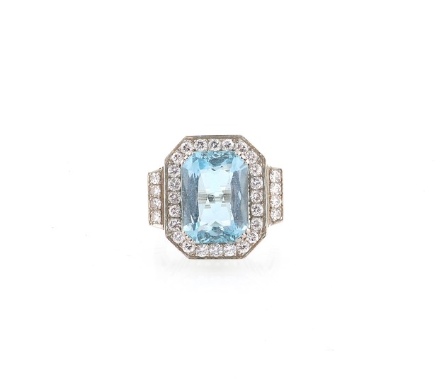 Diamant Aquamarin Ring