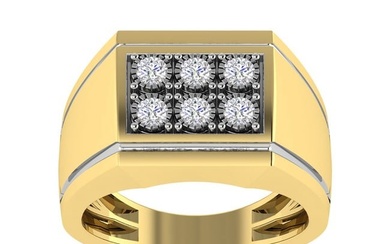Diamond 1/4 Ct.Tw. Mens Fashion Ring in 10K Yellow Gold