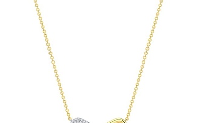 Diamond 1/4ctw Link Necklace In 14k Yellow & White Gold