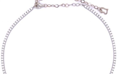 Diamond Tennis Convertible Bracelet and Necklace in 14K White Gold