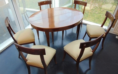 Directoire style dining room, 20th century, varnished wood, eight pieces...