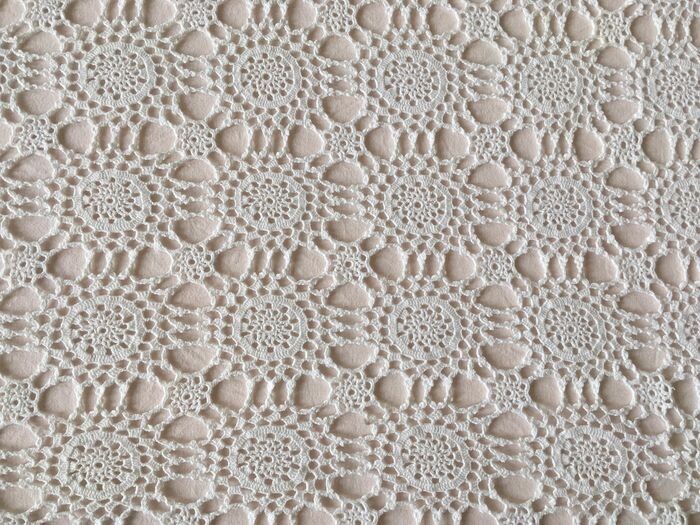 Double bed cover, antique, all handmade crochet - Cotton - First half 20th century