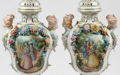 Dresden Porcelain Potpourri Urns