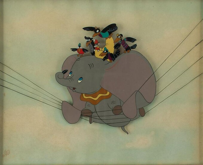 Dumbo, Timothy Q. Mouse, and Crows production cel from