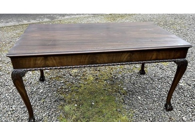 EARLY 20TH CENTURY MAHOGANY LIBRARY TABLE WITH DRAWER TO EAC...