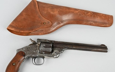 ENGRAVED OLD MODEL S&W RUSSIAN REVOLVER