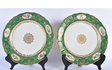 Early 19th century French pair plates with central gold meda...
