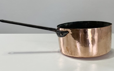 Early 19th century Large French Copper Saucepan with unusual metal...