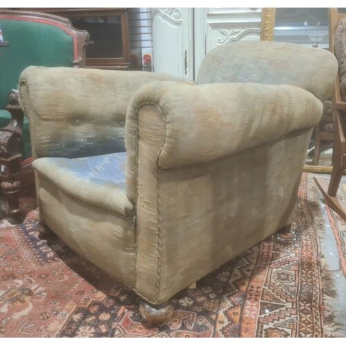Early 20th century armchair, plaque marked to the reverse 'B...