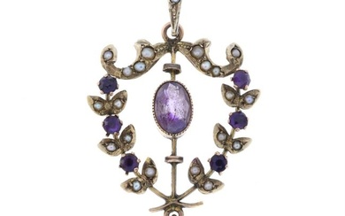 Early 20th century gold drop pendant