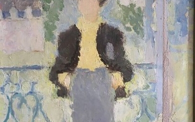 Edmond ERNEST-KOSMOWSKI (1900-1985), Woman on the Balcony, Oil on canvas, 60 x 44 cm.