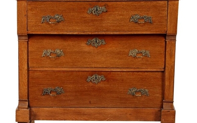 (-), Oak chest of drawers with 3 drawers,...