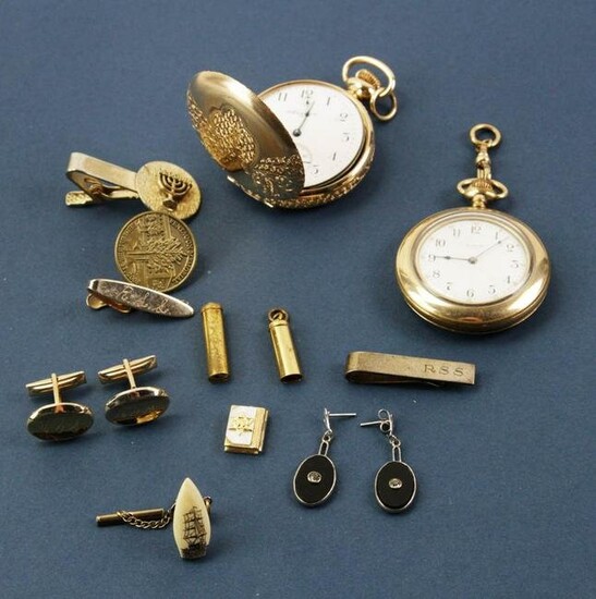 Elgin Gold-Filled Pocket Watch with Tie Clips