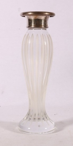 Elizabeth II contemporary glass candlestick of baluster form...
