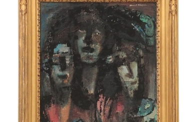 Ella Stewart-Clayburn Abstract Oil Painting, Mid-20th Century