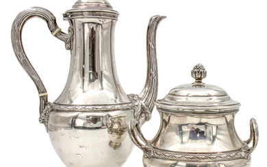 Emile Puiforcat Set of Sterling Silver Tea Pot and Sugar...
