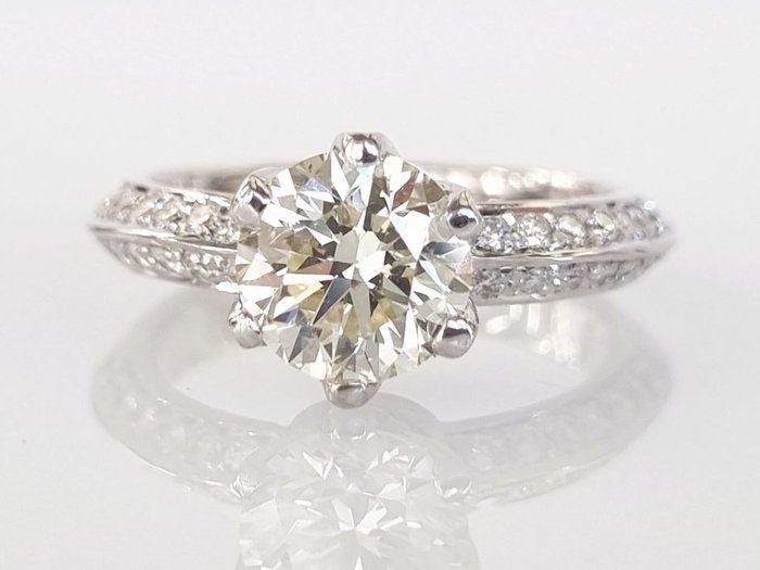 Engagement ring - White gold - 1.75ct. Diamond