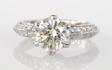 Engagement ring - White gold - 1.75ct. Diamond