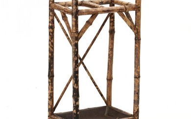 English Burnt Bamboo Cane / Umbrella Stand