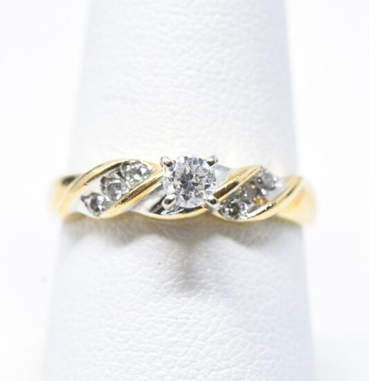 Estate 14kt Yellow Gold & Diamond Engagement Ring